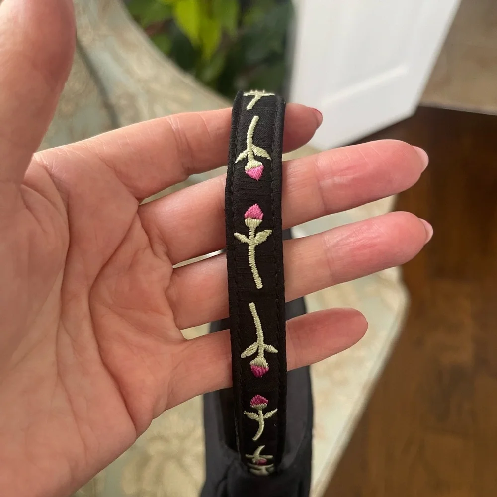 Black Floral Embroidered Mini-Shoulder Bag - Liz Claiborne - Picture 6 of 8